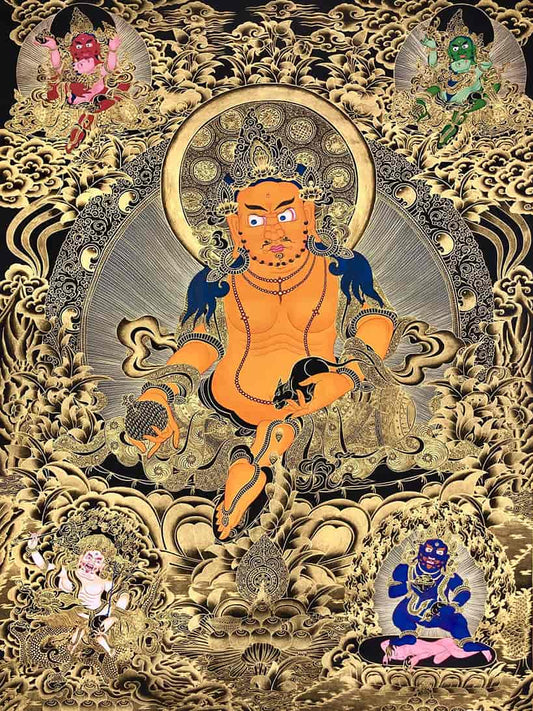 Golden Dzambhala Thangka DIY Painting Kit