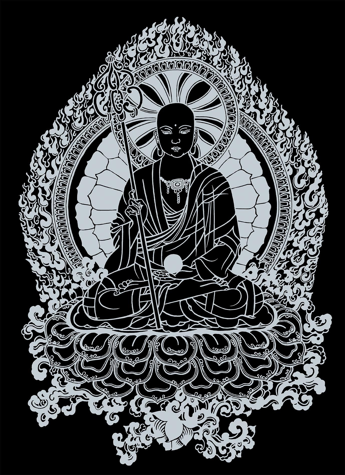 Sacred King Ksitigarbha Thangka DIY Kit
