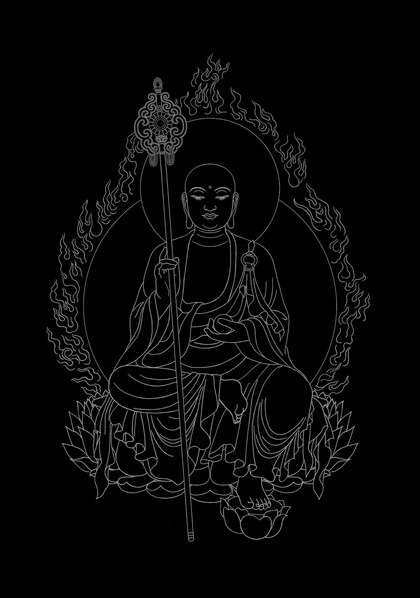 Sacred King Ksitigarbha Thangka DIY Kit