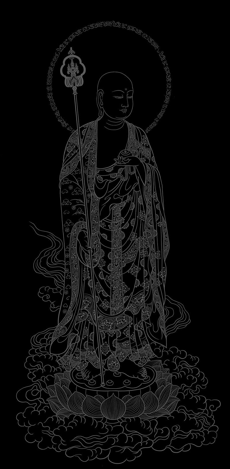 Sacred King Ksitigarbha Thangka DIY Kit