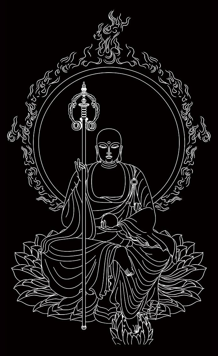 Sacred King Ksitigarbha Thangka DIY Kit