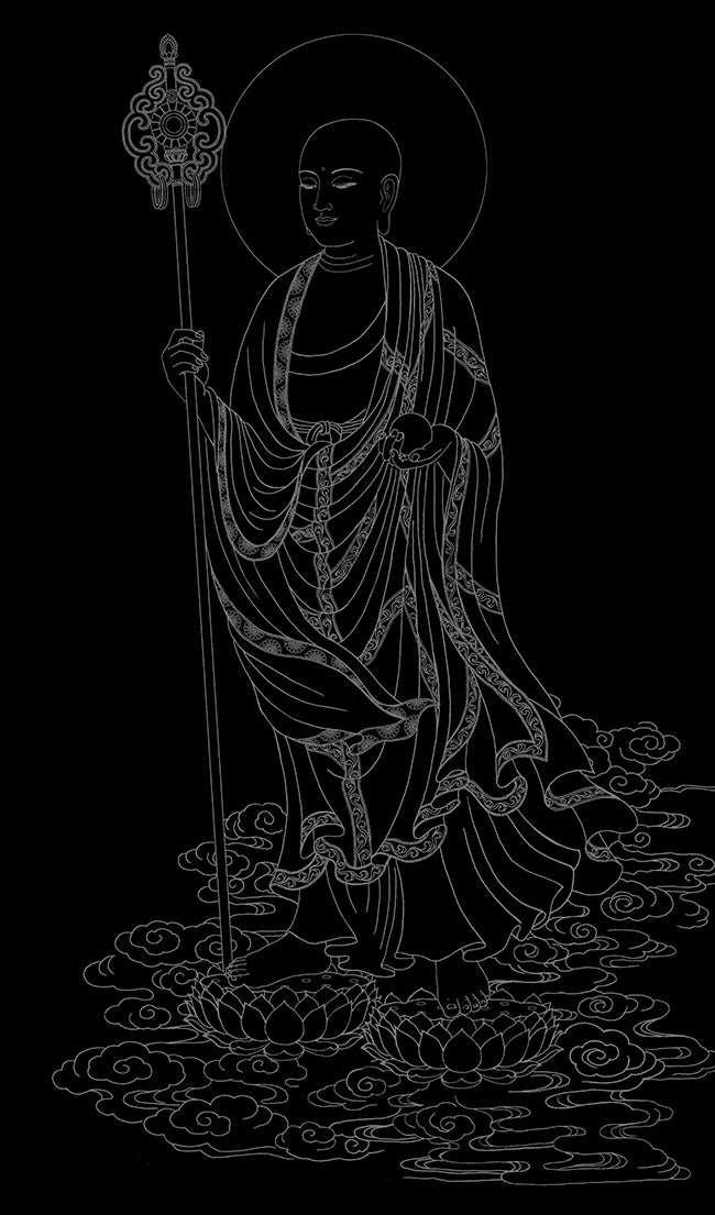 Sacred King Ksitigarbha Thangka DIY Kit
