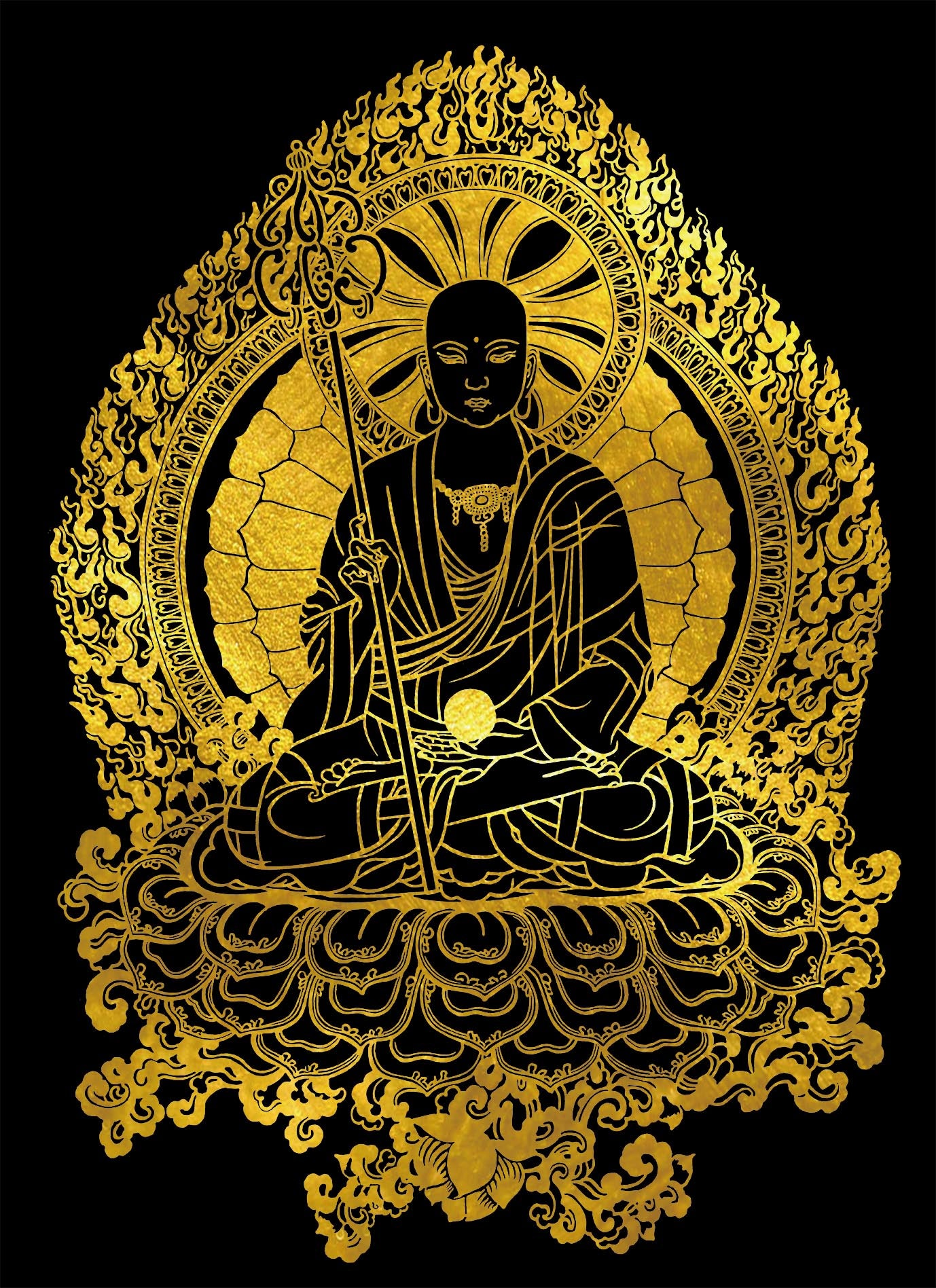 Sacred King Ksitigarbha Thangka DIY Kit