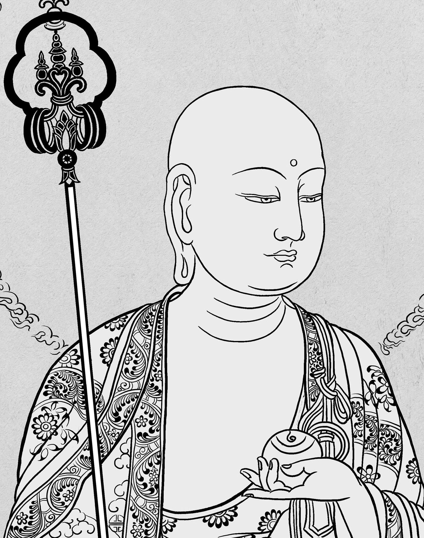 Sacred King Ksitigarbha Thangka DIY Kit