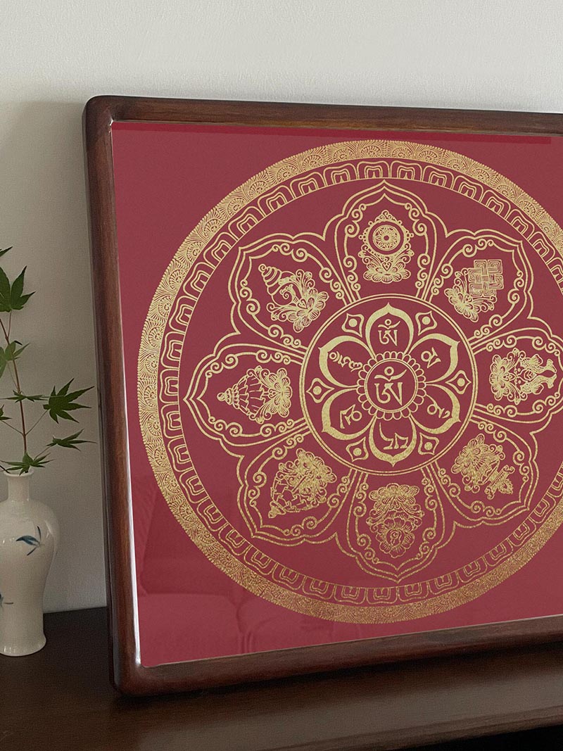 Thangka DIY Kit – Eight Auspicious Symbols Hand-Painting Decoration