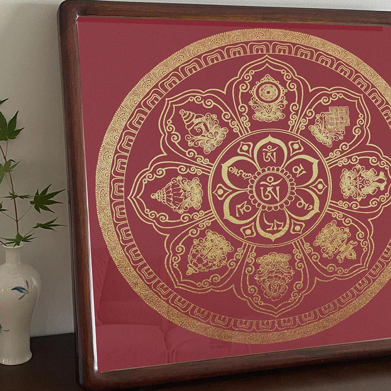 Thangka DIY Kit – Eight Auspicious Symbols Hand-Painting Decoration