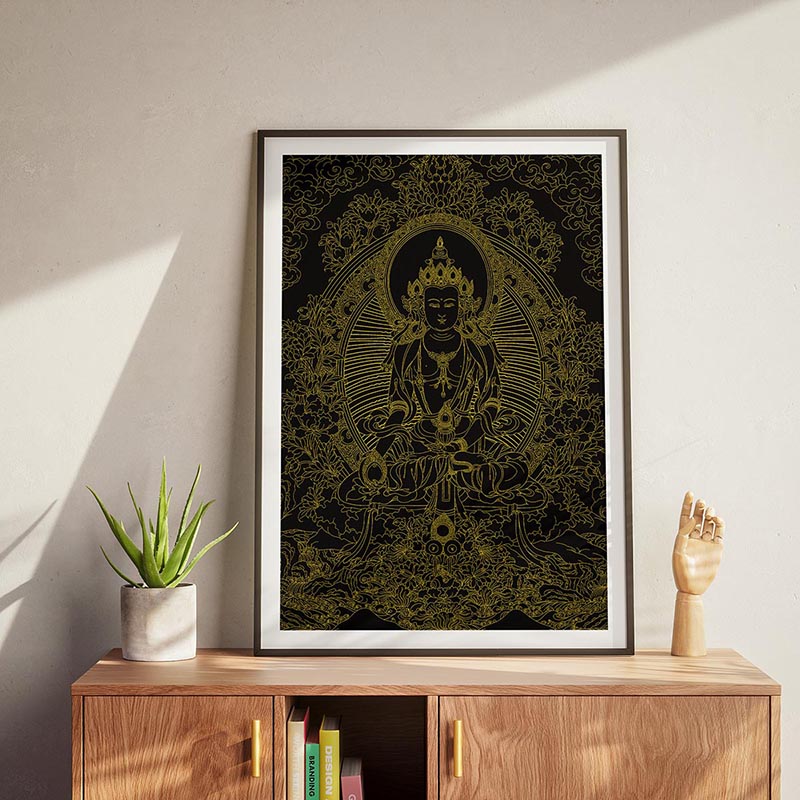 Tibetan Ksitigarbha Bodhisattva Thangka DIY Kit - Handcrafted Masterpiece