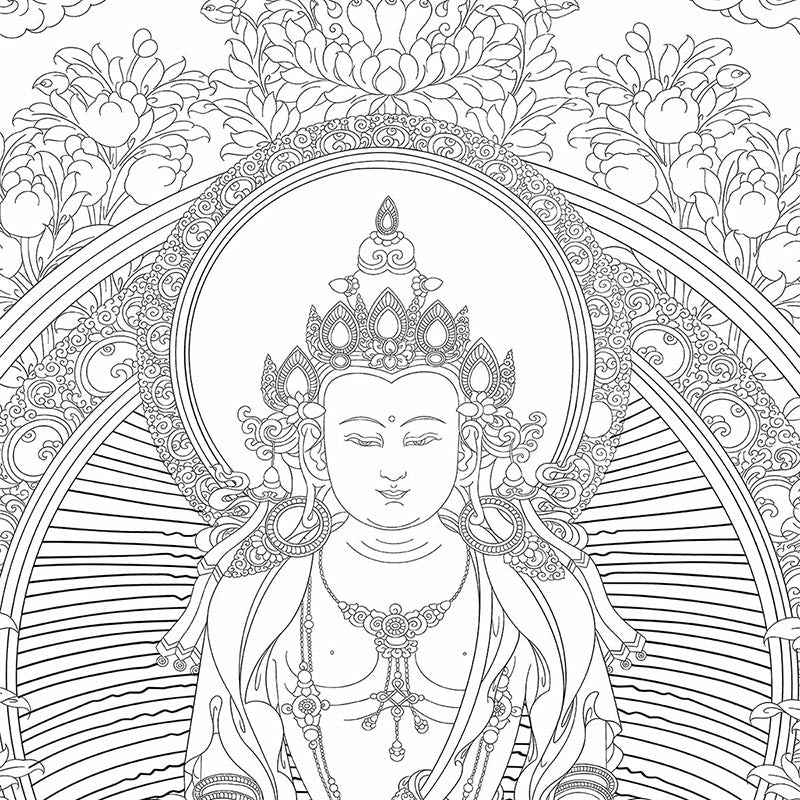 Tibetan Ksitigarbha Bodhisattva Thangka DIY Kit - Handcrafted Masterpiece