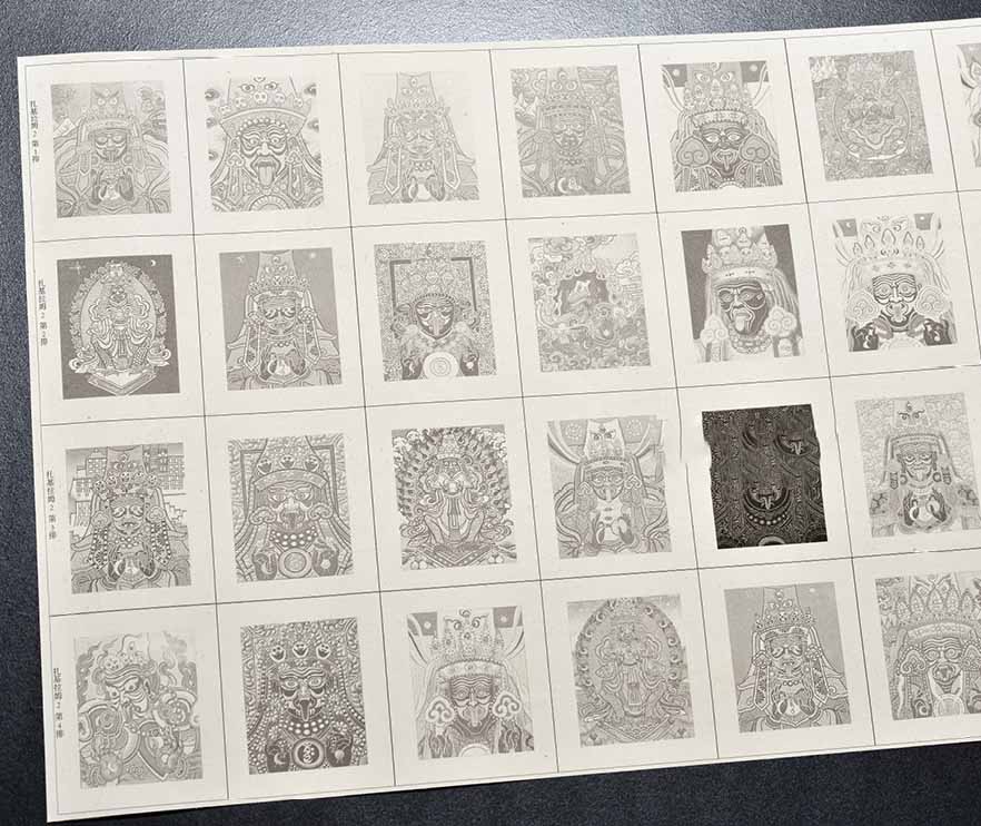 Zakirum God of Wealth Mini Thangka Sketch Set – 32 Hand-drawn Designs