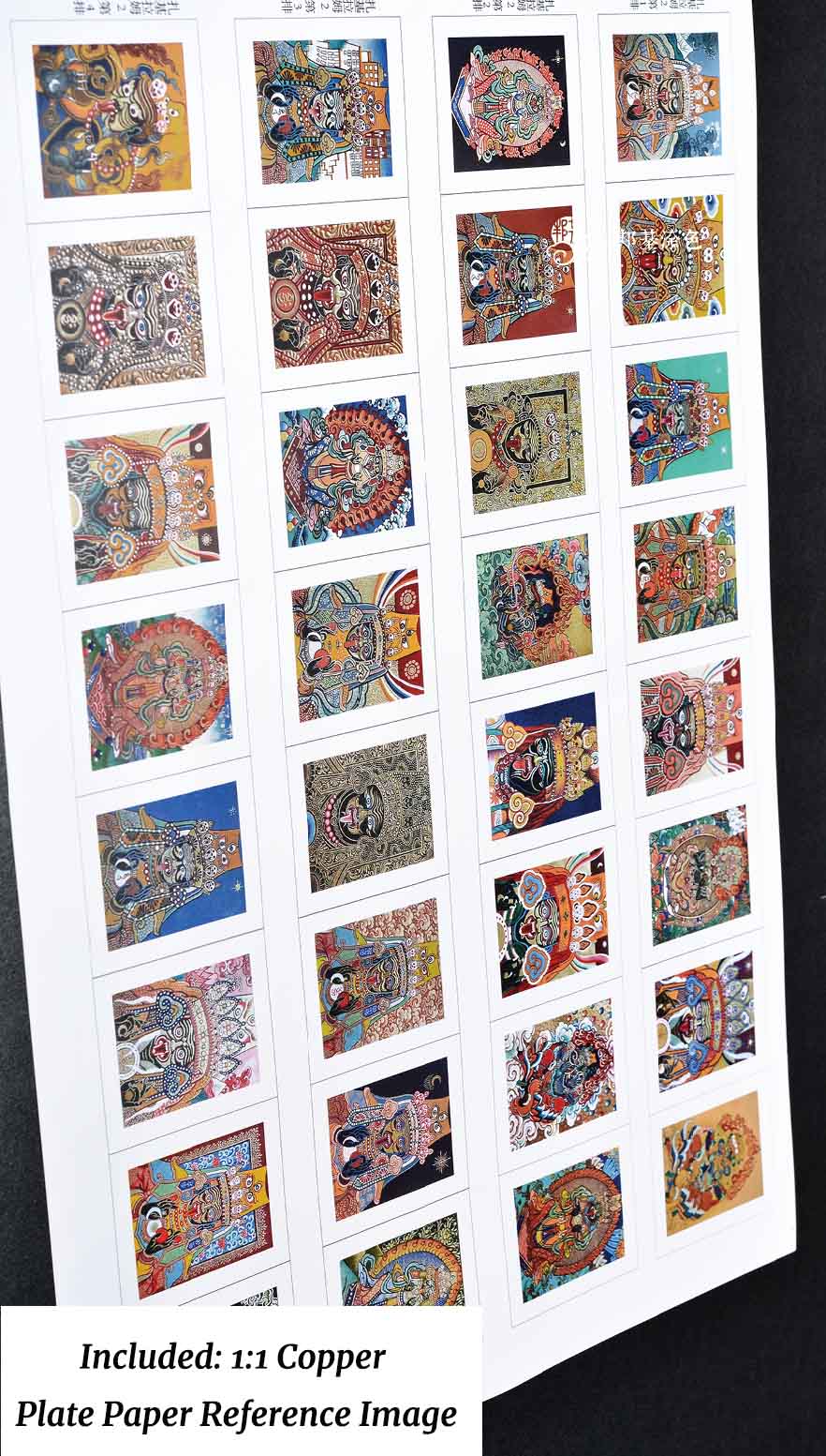 Zakirum God of Wealth Mini Thangka Sketch Set – 32 Hand-drawn Designs