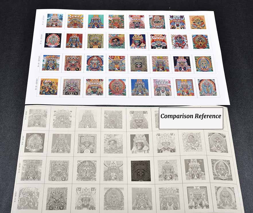 Zakirum God of Wealth Mini Thangka Sketch Set – 32 Hand-drawn Designs