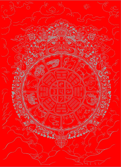 Nine Palaces Bagua Thangka DIY Kit - A Path to Inner Peace