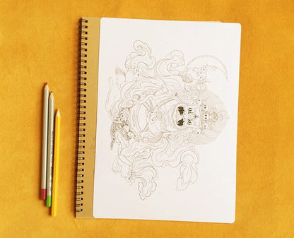 Thangka Coloring Book - White Outline Mindfulness Edition for Kids