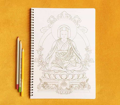 Thangka Coloring Book - White Outline Mindfulness Edition for Kids