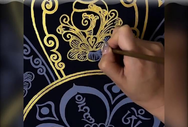 Thangka DIY Kit – Eight Auspicious Symbols Hand-Painting Decoration