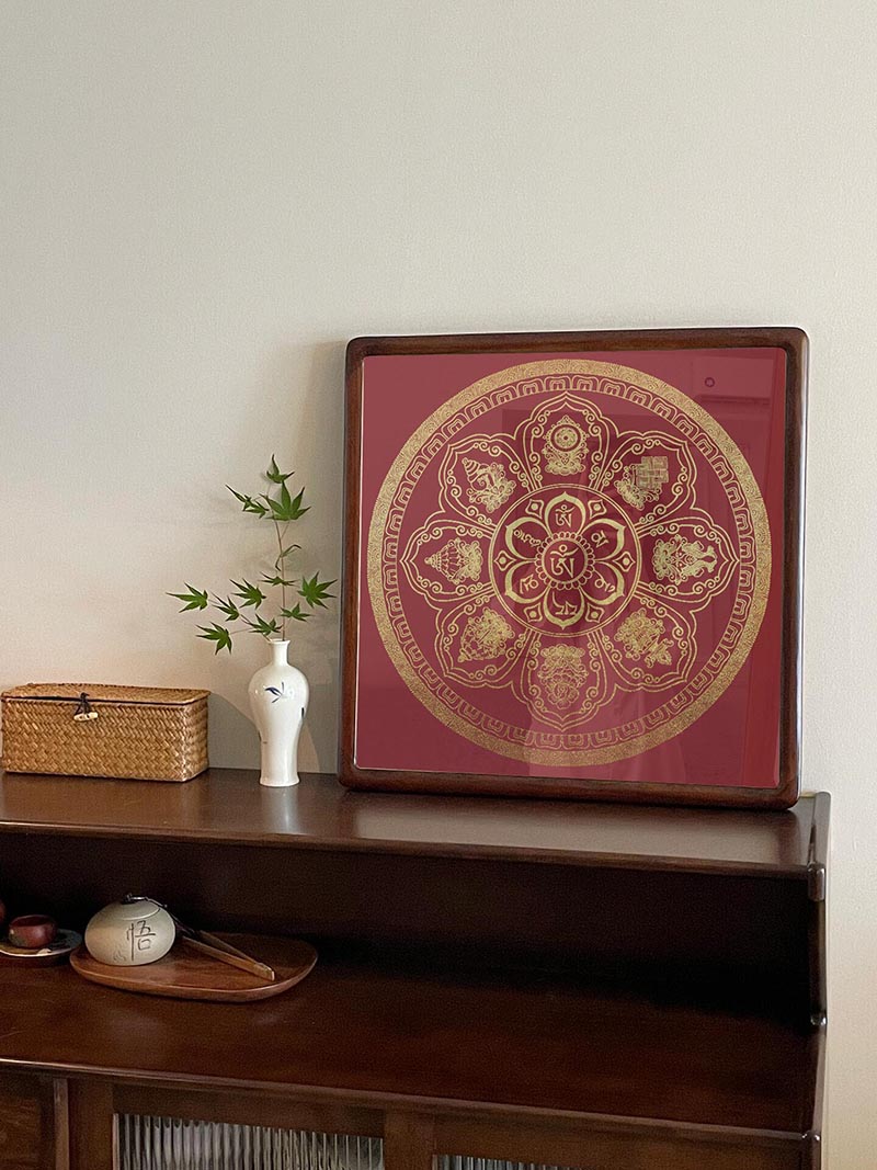 Thangka DIY Kit – Eight Auspicious Symbols Hand-Painting Decoration