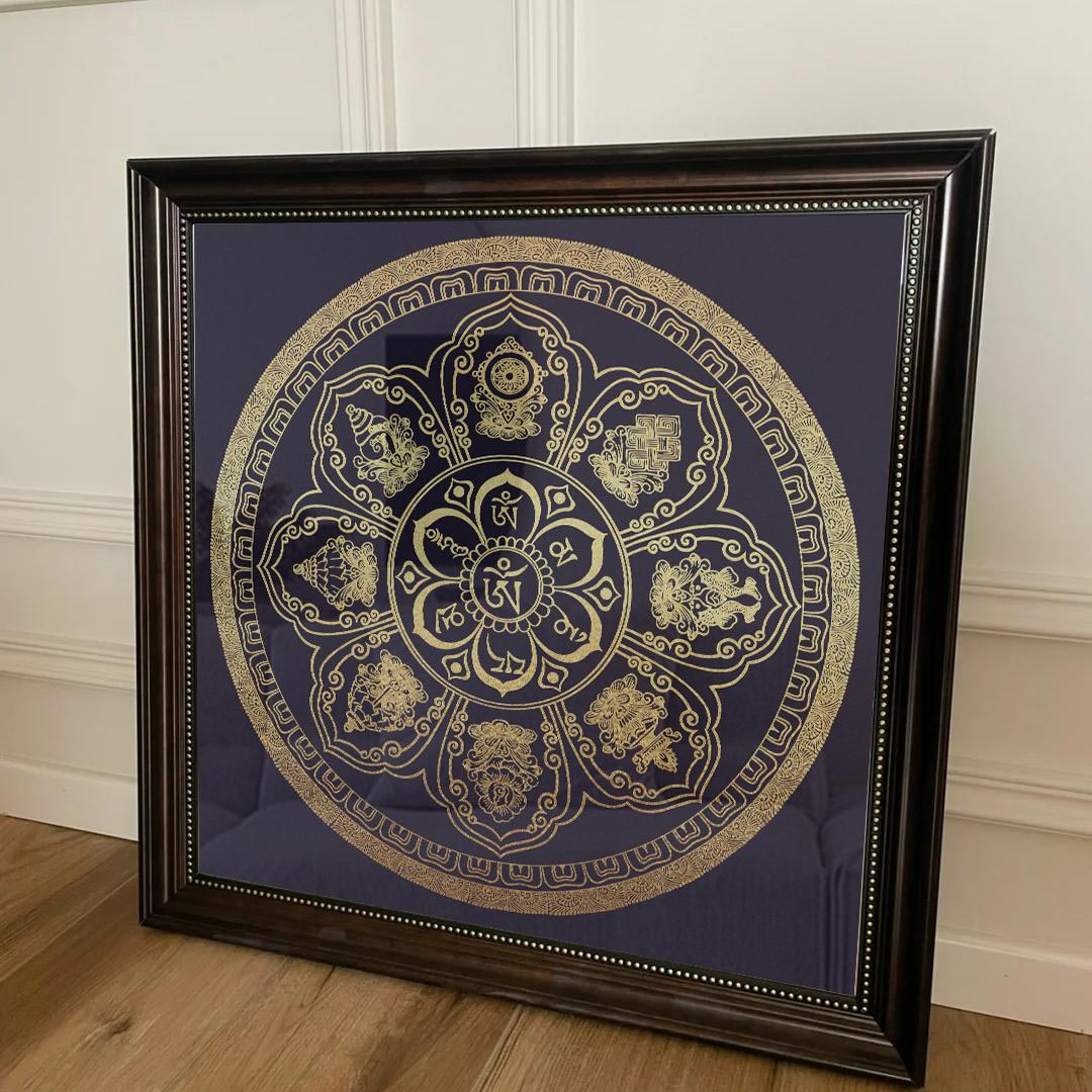 Thangka DIY Kit – Eight Auspicious Symbols Hand-Painting Decoration