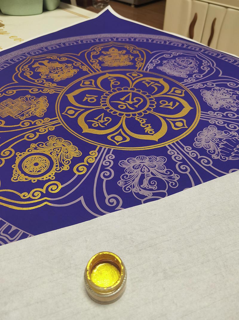 Thangka DIY Kit – Eight Auspicious Symbols Hand-Painting Decoration