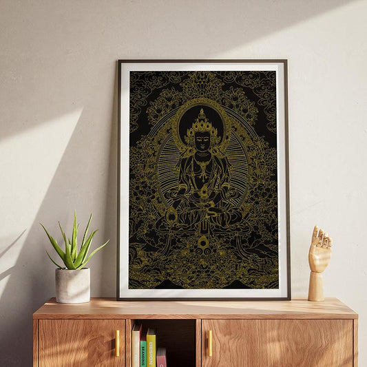 Tibetan Ksitigarbha Bodhisattva Thangka DIY Kit - Handcrafted Masterpiece