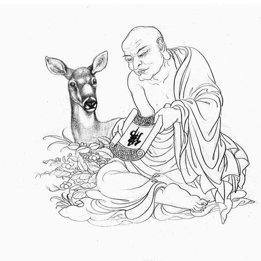 Tibetan Thangka Re Gong Style White Outline Sketch Collection (Digital Edition)