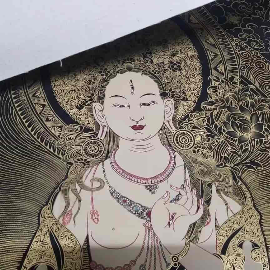 
White Tara Black Gold Thangka DIY Kit: A Journey to Inner Peace
