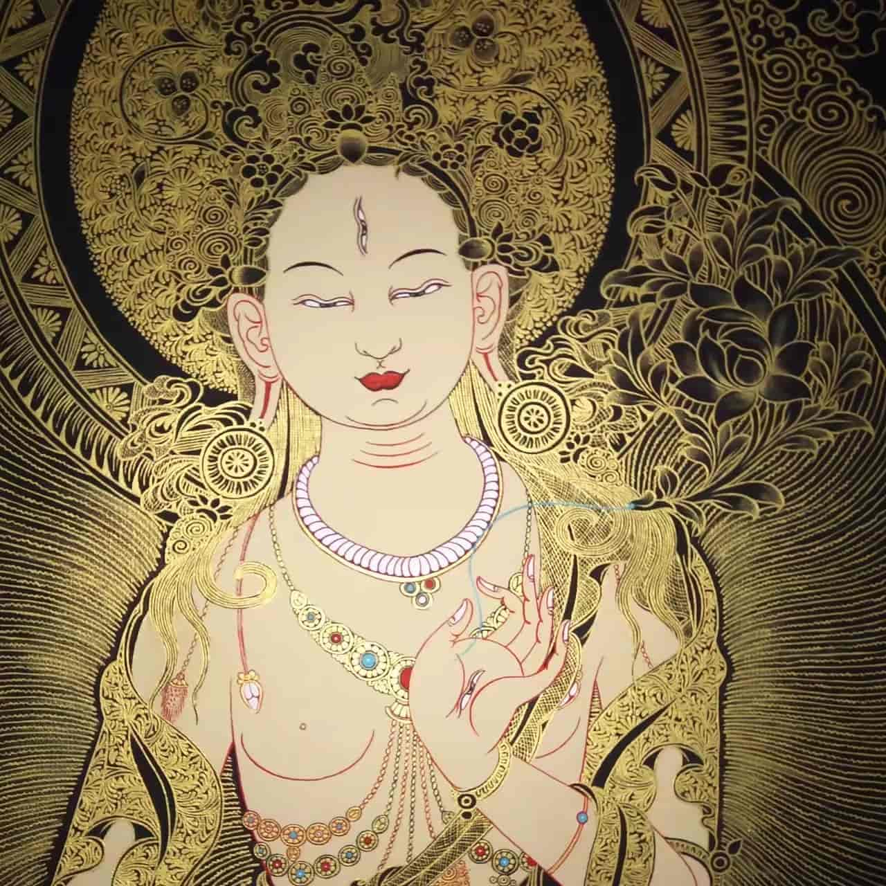 
White Tara Black Gold Thangka DIY Kit: A Journey to Inner Peace
