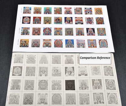 Zakirum God of Wealth Mini Thangka Sketch Set – 32 Hand-drawn Designs