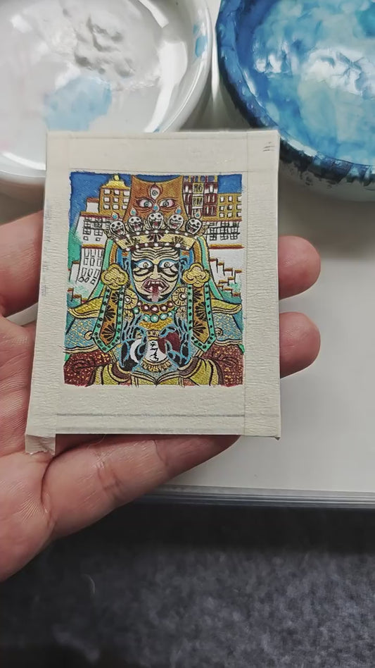 Zakirum God of Wealth Mini Thangka Sketch Set – 32 Hand-drawn Designs